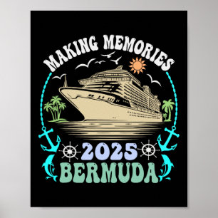 Affiche Croisière familiale Bermudes 2025 Été Vacances ass