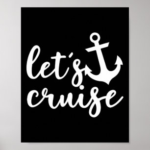 Affiche Croisière familiale en couple avec ancre de bateau