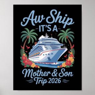 Affiche Croisière Fils Mère 2026 Vacances T-Shirt de Famil