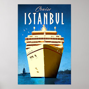 Affiche Croisière Istanbul, mer Méditerranée, Turquie, vin