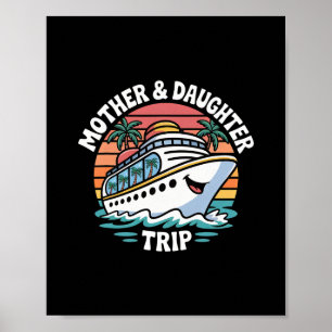 Affiche Croisière mère et fille au coucher du soleil sur l