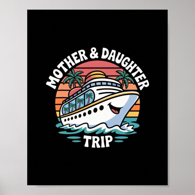 Affiche Croisière mère et fille au coucher du soleil sur l (Devant)