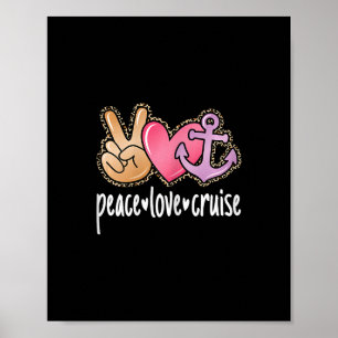 Affiche Croisière Paix Amour Mignon Voyage en Mer Femmes F
