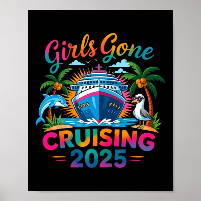 Affiche Croisière pour filles 2025 Vacances sur un bateau  (Devant)