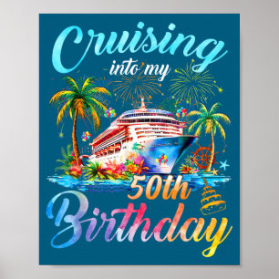 Affiche Croisière pour les 50 ans de fête de famille en cr