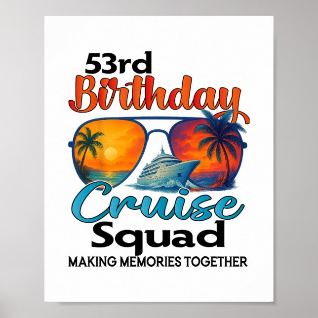 Affiche Croisière pour les 53 ans Squad Amis Famille Vacan (Devant)