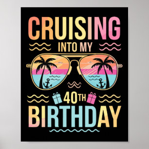 Affiche Croisière pour mon 40e anniversaire Vacances tropi