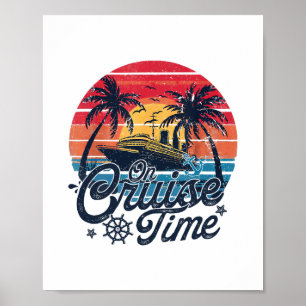 Affiche Croisière Rétro Coucher de Soleil En Temps de Croi