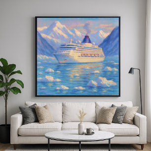 Affiche Croisière sur glace - Peinture Pastel Style Art