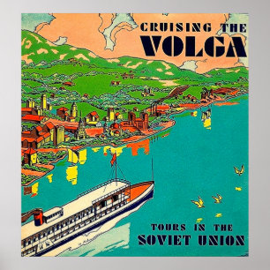 Affiche Croisière sur la rivière Volga, voyages en Union s