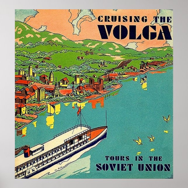 Affiche Croisière sur la Volga, Union soviétique (Devant)