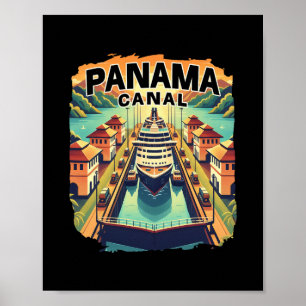 Affiche Croisière sur le canal de Panama Bateau Navire Gra