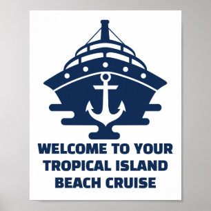 Affiche Croisière sur mesure sur la plage, voyage d'ancrag