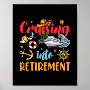 Affiche Croisière vers la retraite Vacances sur un bateau 