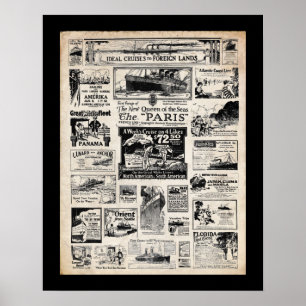 Affiche Croisières idéales vers les terres étrangères