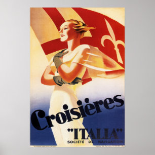 Affiche CROISIERES ITALIA Ship Cruises by Marcelo Dudovich