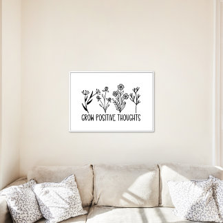 Affiche Croissance des pensées positives Fleurs Citation i