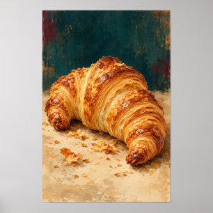 Affiche Croissant au Beurre Doré – Boulangerie Française R