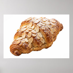 Affiche Croissant aux amandes frais Pâtisserie française