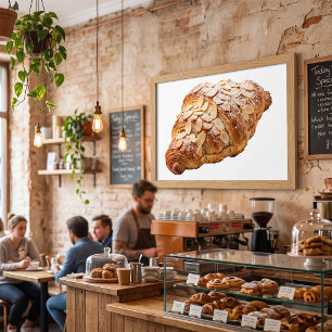 Affiche Croissant aux amandes frais Pâtisserie française