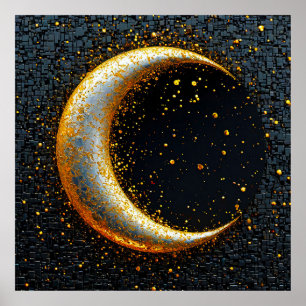 Affiche Croissant de lune doré