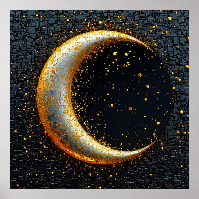 Affiche Croissant de lune doré (Devant)