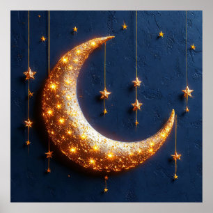 Affiche Croissant de lune magnifiquement illuminé