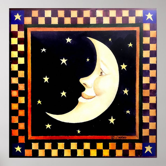Affiche Croissant de Lune souriant (Devant)
