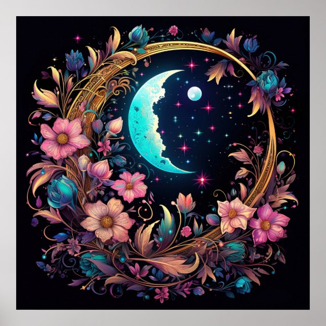 Affiche Croissant Floral Luminescent (Devant)
