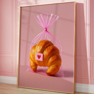 Affiche Croissant Mur esthétique Imprimer, Boulangerie Cut