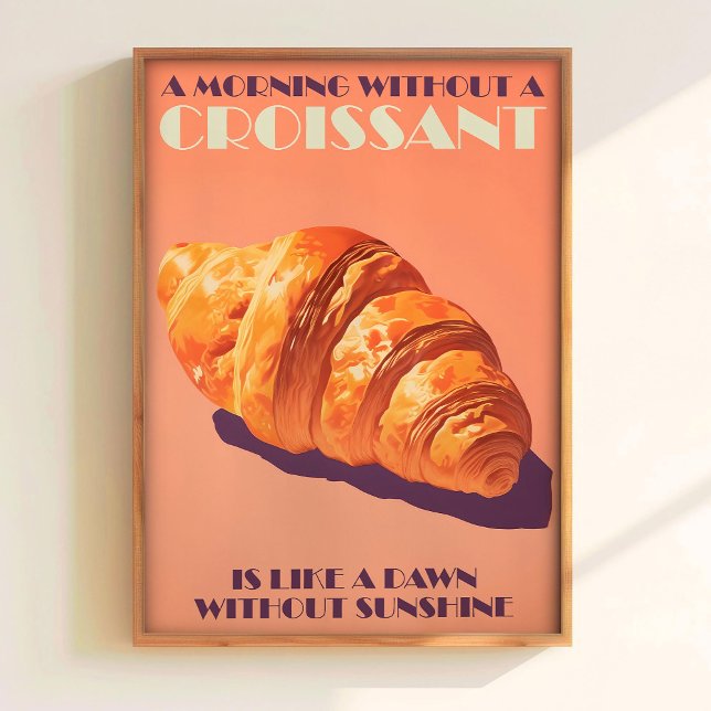 Affiche Croissant Print Download Food Print Bakery Art Bre (Créateur téléchargé)