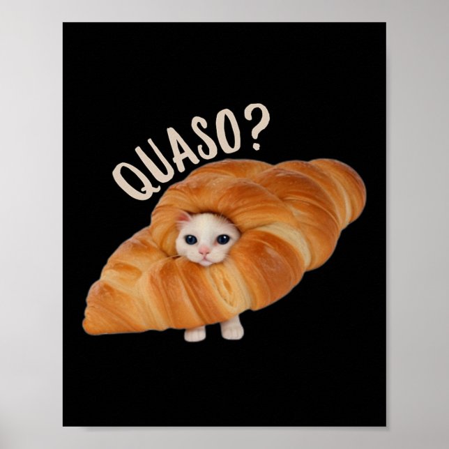 Affiche Croissant Quasocat Mème Pour Femmes Croissan Vinta (Devant)