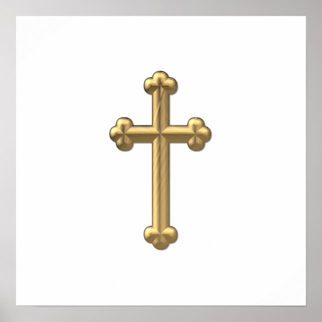 Affiche Croix "3-D" en or 2 (Devant)