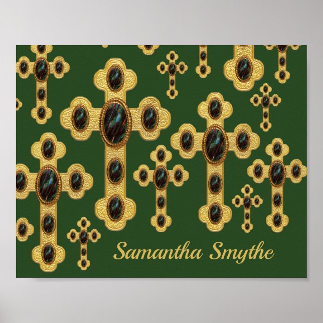 Affiche Croix avec 6 Faux Bloodstones - (Devant)