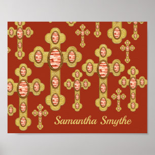Affiche Croix avec 6 Portes rouges Faux -