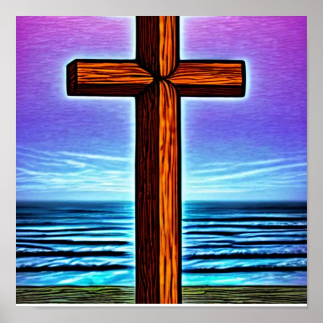Affiche Croix Brown par l'affiche des vagues (Devant)