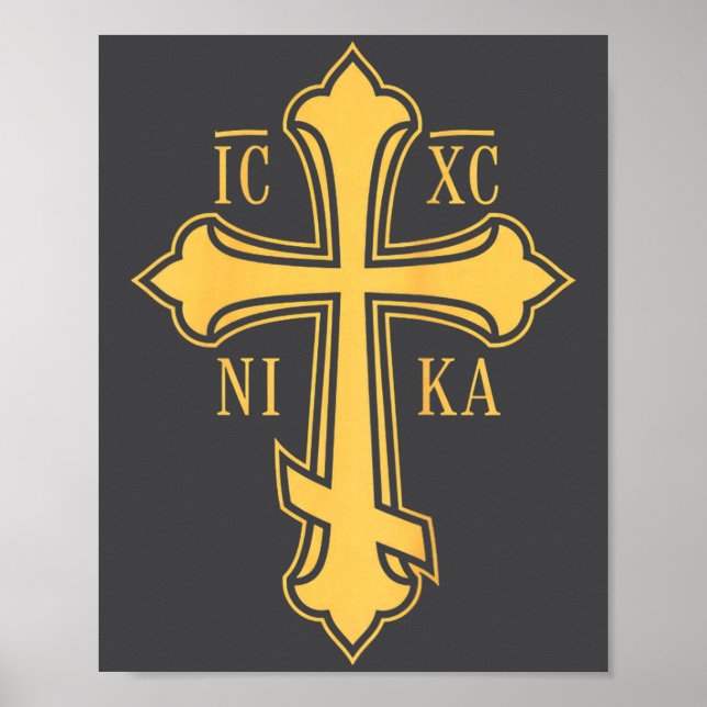 Affiche Croix Byzantine Chrétienne Ic Xc Nika - Jésus Chri (Devant)