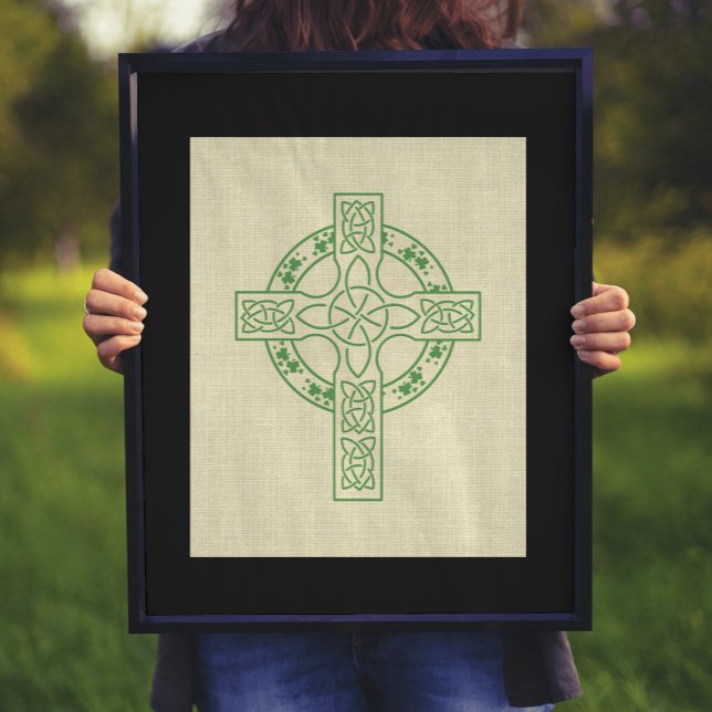 Affiche Croix celtique avec anneau Shamrock (Créateur téléchargé)