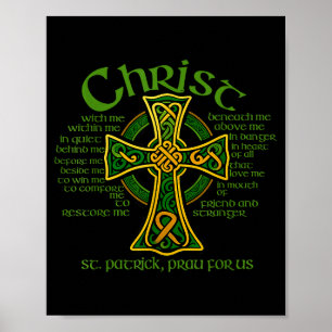 Affiche Croix celtique Christ avec moi Brustplate de saint