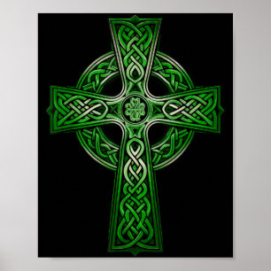 Affiche Croix celtique irlandaise Nœud chrétien Sainte Tri