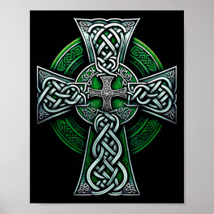 Affiche Croix celtique irlandaise Nœud chrétien Sainte Tri