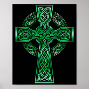 Affiche Croix celtique irlandaise Nœud chrétien Sainte Tri