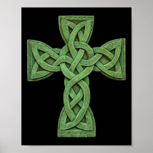 Affiche Croix celtique irlandaise Nœud chrétien Sainte Tri