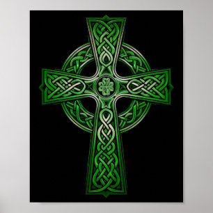 Affiche Croix celtique irlandaise Nœud chrétien Sainte Tri