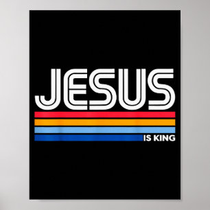 Affiche Croix chrétienne Jésus est roi Dieu Foi Bible Reli