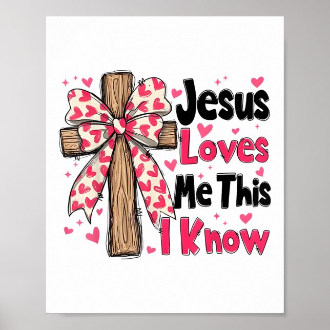 Affiche Croix chrétienne Jésus M'aime Ceci Je Connais Vale (Devant)