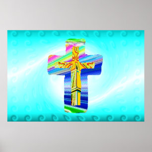 Affiche Croix chrétienne surréaliste