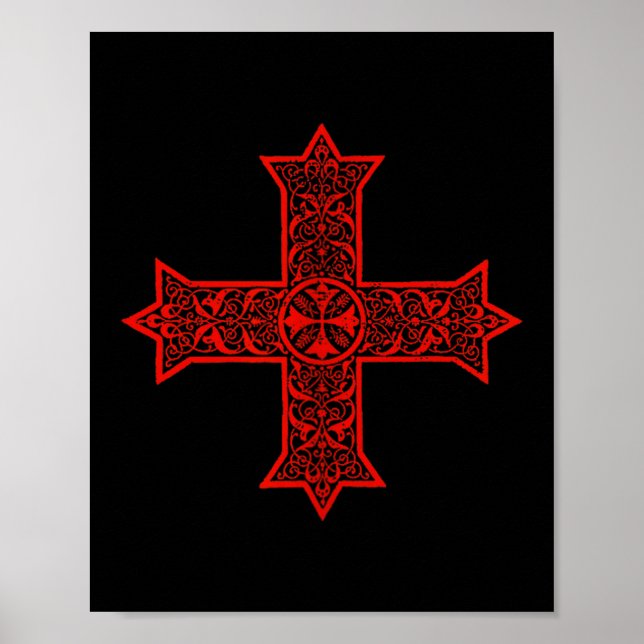 Affiche Croix copte Église orthodoxe copte Christ oriental (Devant)