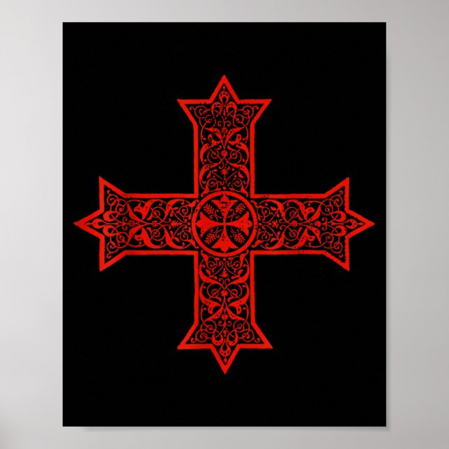 Affiche Croix copte Église orthodoxe copte Christ oriental (Devant)