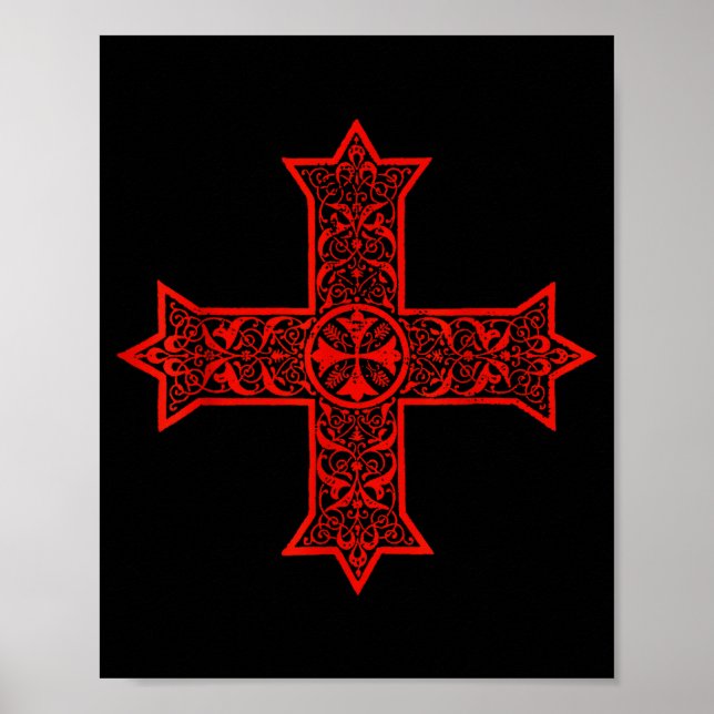 Affiche Croix copte Église orthodoxe copte Christ oriental (Devant)